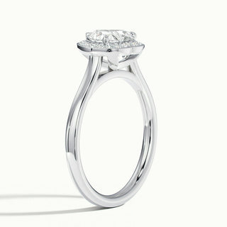 2.0CT Heart Shape Diamond Channel Set Halo Moissanite Engagement Ring