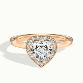 Bague de fiançailles en moissanite halo sertie de diamants en forme de cœur de 2,0 ct