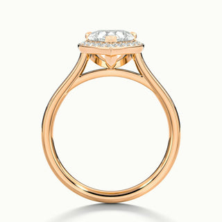 Bague de fiançailles en moissanite halo sertie de diamants en forme de cœur de 2,0 ct