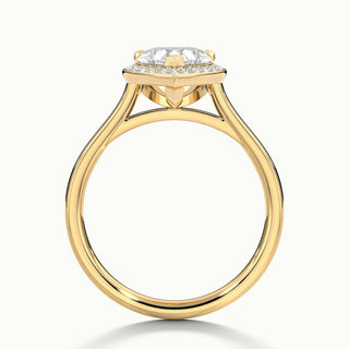 Bague de fiançailles en moissanite halo sertie de diamants en forme de cœur de 2,0 ct