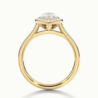 Bague de fiançailles avec halo de diamants taille marquise et moissanite de 2,0 ct