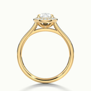 Bague de fiançailles avec diamant taille poire et moissanite halo de 1,0 ct