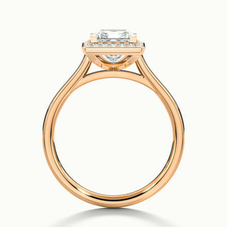 Bague de fiançailles avec diamants Moissanite taille princesse 2,0 ct sertis en canal halo