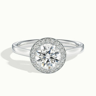 1.50CT Round Cut Halo Moissanite Diamond Engagement Ring