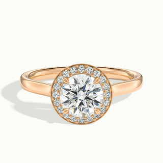 1.50CT Round Cut Halo Moissanite Diamond Engagement Ring