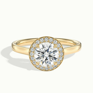 Bague de fiançailles avec diamant halo en moissanite taille ronde de 1,50 ct