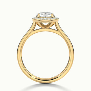 Bague de fiançailles avec diamant halo en moissanite taille ronde de 1,50 ct