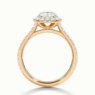 1.0CT Round Cut Halo Moissanite Diamond Engagement Ring