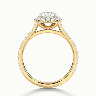 1.0CT Round Cut Halo Moissanite Diamond Engagement Ring