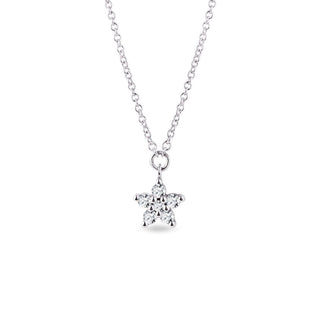 0.10 TCW Round Moissanite Diamond Star Pendent Necklace