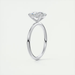 2CT Oval Moissanite Diamond Solitaire Engagement Ring In 14K White Gold