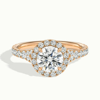 Bague de fiançailles en moissanite à tige fendue et diamant taille ronde de 1,0 ct