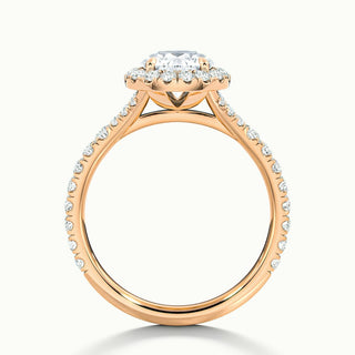 Bague de fiançailles en moissanite à tige fendue et diamant taille ronde de 1,0 ct