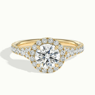 Bague de fiançailles en moissanite à tige fendue et diamant taille ronde de 1,0 ct