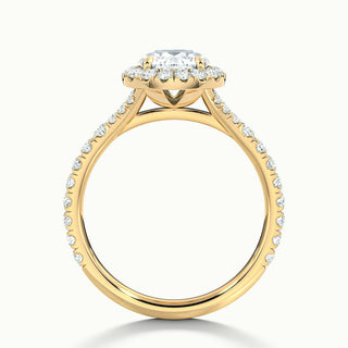 Bague de fiançailles en moissanite à tige fendue et diamant taille ronde de 1,0 ct