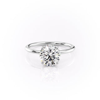 1.50 -3.50 CT Round CVD Diamond Hidden Halo Engagement Ring