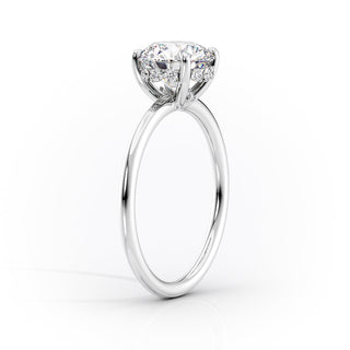 Bague de fiançailles avec halo caché en diamant rond CVD de 1,50 à 3,50 ct