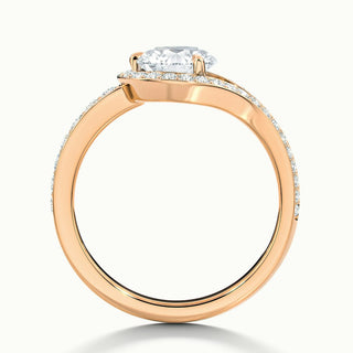 Bague de fiançailles unique avec halo de diamants en moissanite à taille ronde de 1,50 ct