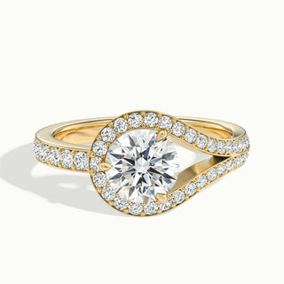 Bague de fiançailles unique avec halo de diamants en moissanite à taille ronde de 1,50 ct