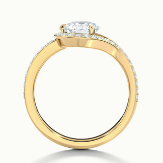 Bague de fiançailles unique avec halo de diamants en moissanite à taille ronde de 1,50 ct