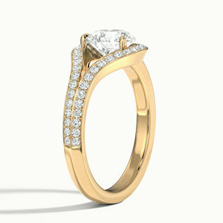 Bague de fiançailles unique avec halo de diamants en moissanite à taille ronde de 1,50 ct