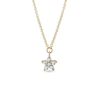 Collier avec pendentif en forme d'étoile en moissanite ronde et diamant de 0,10 TCW