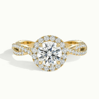 2.0CT Round Cut Diamond Infinity Shank Moissanite Engagement Ring