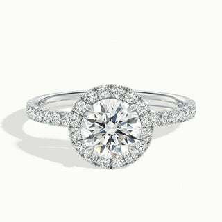 1.50CT Round Cut Diamond Halo Moissanite Engagement Ring