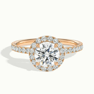 Bague de fiançailles avec diamants taille ronde et moissanite de 1,50 ct