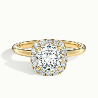 Bague de fiançailles en moissanite avec halo de diamants taille coussin de 1,50 ct