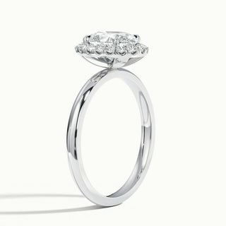 1.50CT Oval Cut Halo Diamond Moissanite Engagement Ring