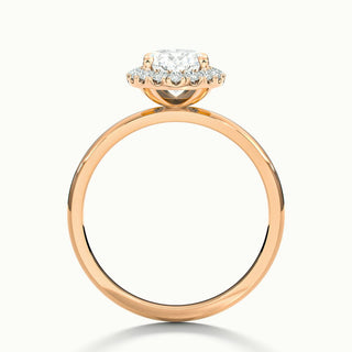 Bague de fiançailles en moissanite avec halo de diamants taille ovale de 1,50 ct