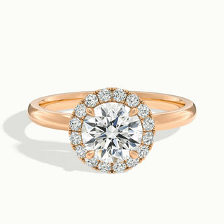 Bague de fiançailles halo en moissanite et diamant taille ronde de 1,50 ct