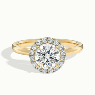 Bague de fiançailles halo en moissanite et diamant taille ronde de 1,50 ct