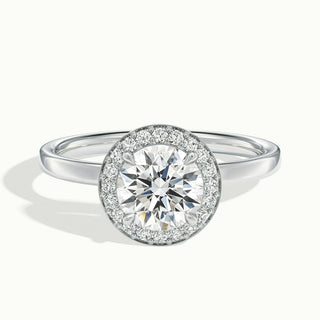 Bague de fiançailles en moissanite avec diamants taille ronde et halo de 1,50 ct