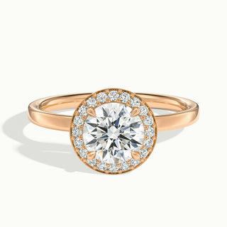 Bague de fiançailles en moissanite avec diamants taille ronde et halo de 1,50 ct