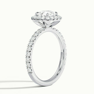 2.0CT Round Cut Diamond Halo Pave Moissanite Engagement Ring