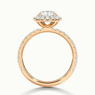 Bague de fiançailles en moissanite avec halo de diamants taille ronde de 2,0 ct