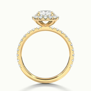 Bague de fiançailles en moissanite avec halo de diamants taille ronde de 2,0 ct