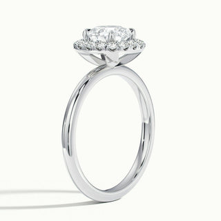 1.50CT Round Cut Diamond Squire Halo Moissanite Engagement Ring