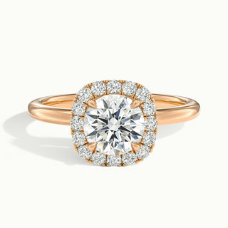 Bague de fiançailles avec diamant taille ronde de 1,50 ct et halo de moissanite Squire