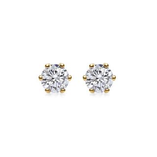 Boucles d'oreilles avec diamant solitaire rond de 0,5 ct G/VVS cultivé en laboratoire