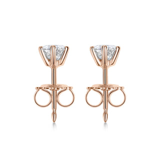 Boucles d'oreilles avec diamant solitaire rond de 0,5 ct G/VVS cultivé en laboratoire