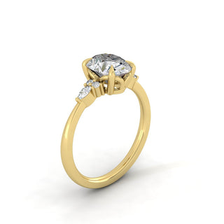 Bague de fiançailles en grappe de moissanite de forme ovale de 1,91 ct