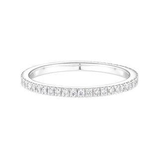 Alliance semi-éternité en moissanite de forme ronde de 0,20 ct