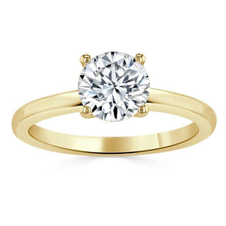 Bague de fiançailles solitaire en moissanite de forme ronde de 0,75 ct