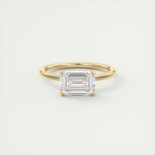 2.15 CT Emerald Cut Diamond Moissanite Solitaire Prong Engagement Ring - ELITE CARAT