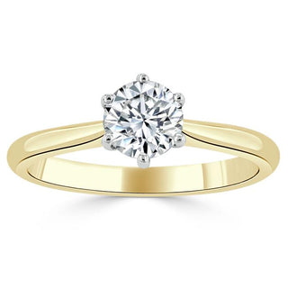 Bague de fiançailles solitaire en moissanite à taille ronde de 0,75 ct