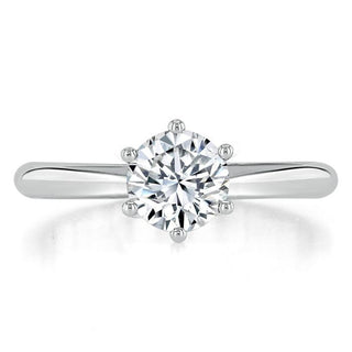 Bague de fiançailles solitaire en moissanite à taille ronde de 0,75 ct