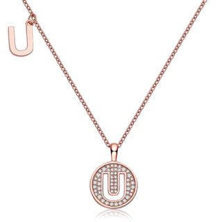 Collier avec diamants et moissanite en forme de lettre « U » pour femme